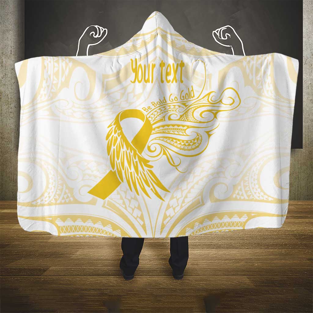 Be Bold Go Gold Polyneisan Ribbon Childhood Personalised Hooded Blanket LT9 - Polynesian Pride