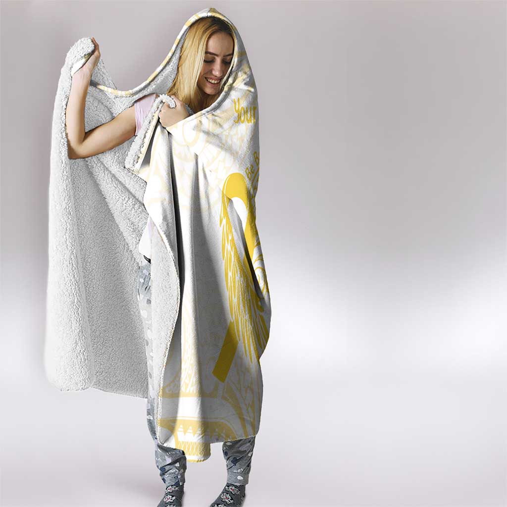 Be Bold Go Gold Polyneisan Ribbon Childhood Personalised Hooded Blanket LT9 - Polynesian Pride