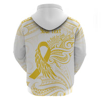 Be Bold Go Gold Polyneisan Ribbon Childhood Personalised Hoodie LT9 - Polynesian Pride