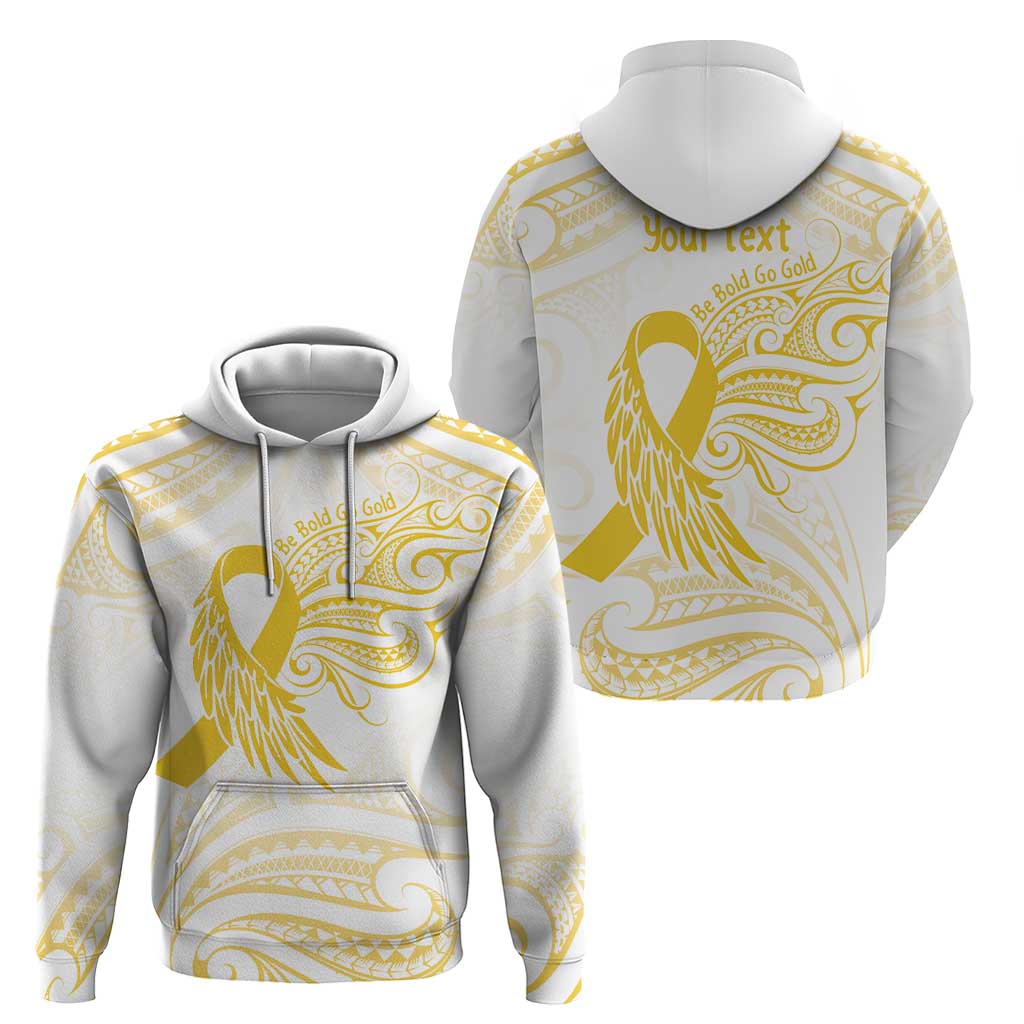 Be Bold Go Gold Polyneisan Ribbon Childhood Personalised Hoodie LT9 - Polynesian Pride