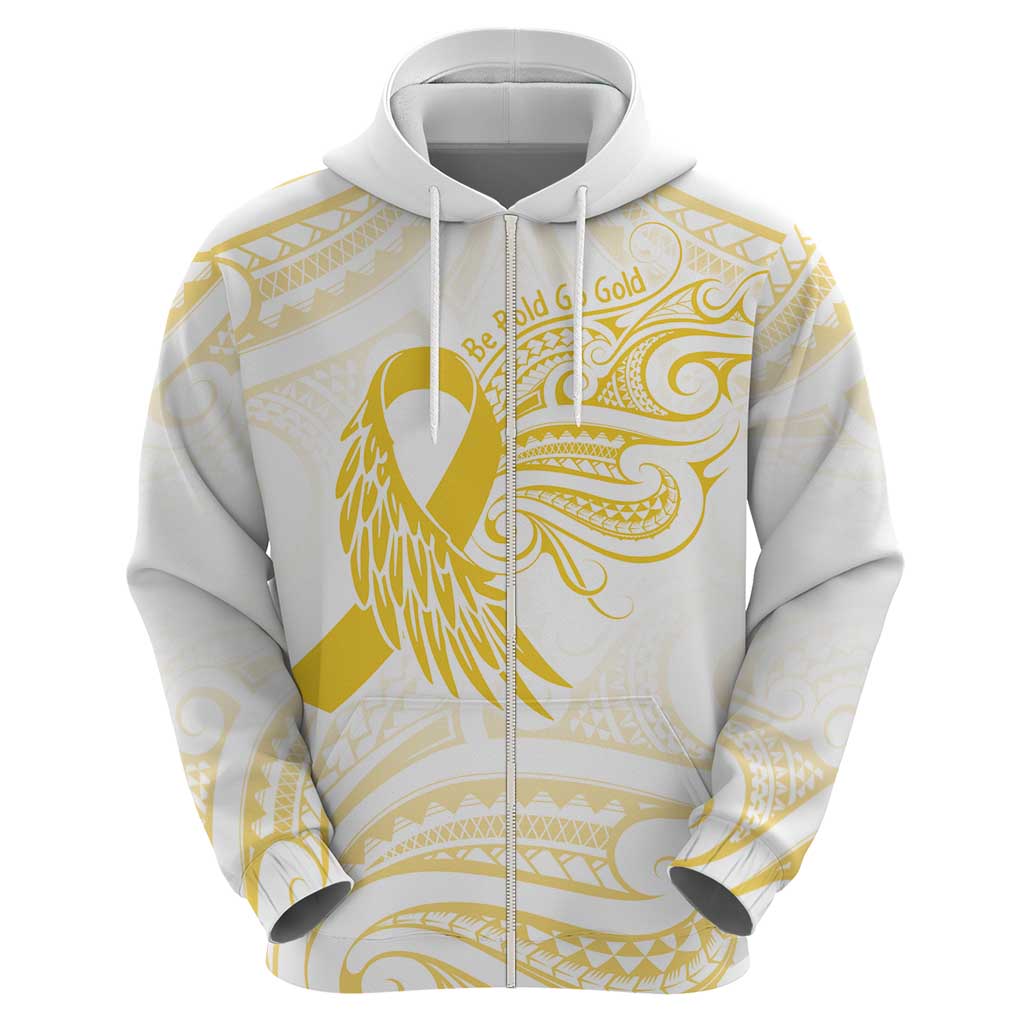 Be Bold Go Gold Polyneisan Ribbon Childhood Personalised Hoodie LT9 - Polynesian Pride