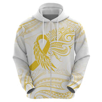 Be Bold Go Gold Polyneisan Ribbon Childhood Personalised Hoodie LT9 - Polynesian Pride