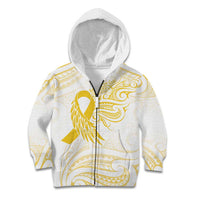 Be Bold Go Gold Polyneisan Ribbon Childhood Personalised Kid Hoodie LT9 Zip Hoodie Gold - Polynesian Pride