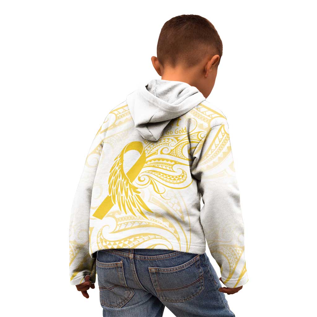 Be Bold Go Gold Polyneisan Ribbon Childhood Personalised Kid Hoodie LT9 - Polynesian Pride