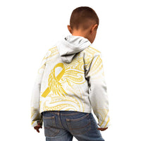 Be Bold Go Gold Polyneisan Ribbon Childhood Personalised Kid Hoodie LT9 - Polynesian Pride