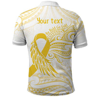 Be Bold Go Gold Polyneisan Ribbon Childhood Personalised Polo Shirt LT9 - Polynesian Pride