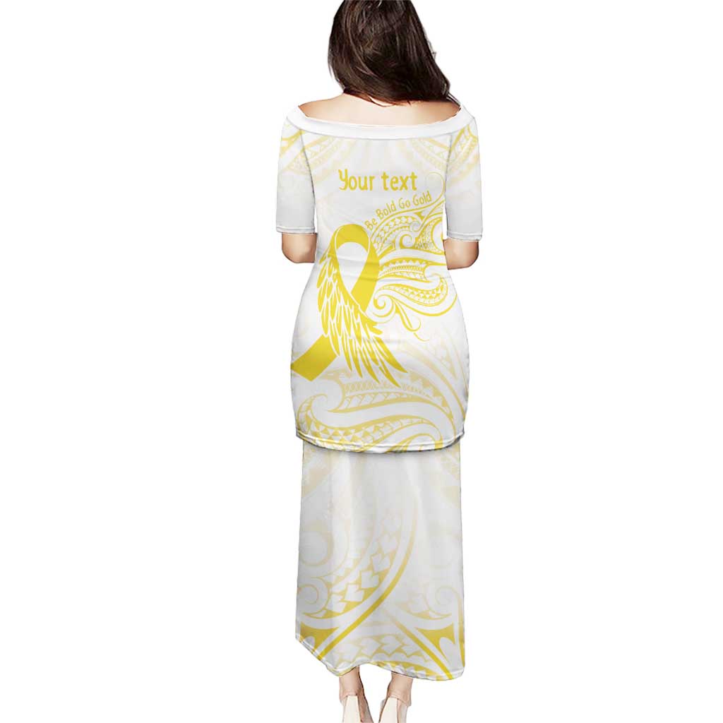 Be Bold Go Gold Polyneisan Ribbon Childhood Personalised Puletasi LT9 - Polynesian Pride