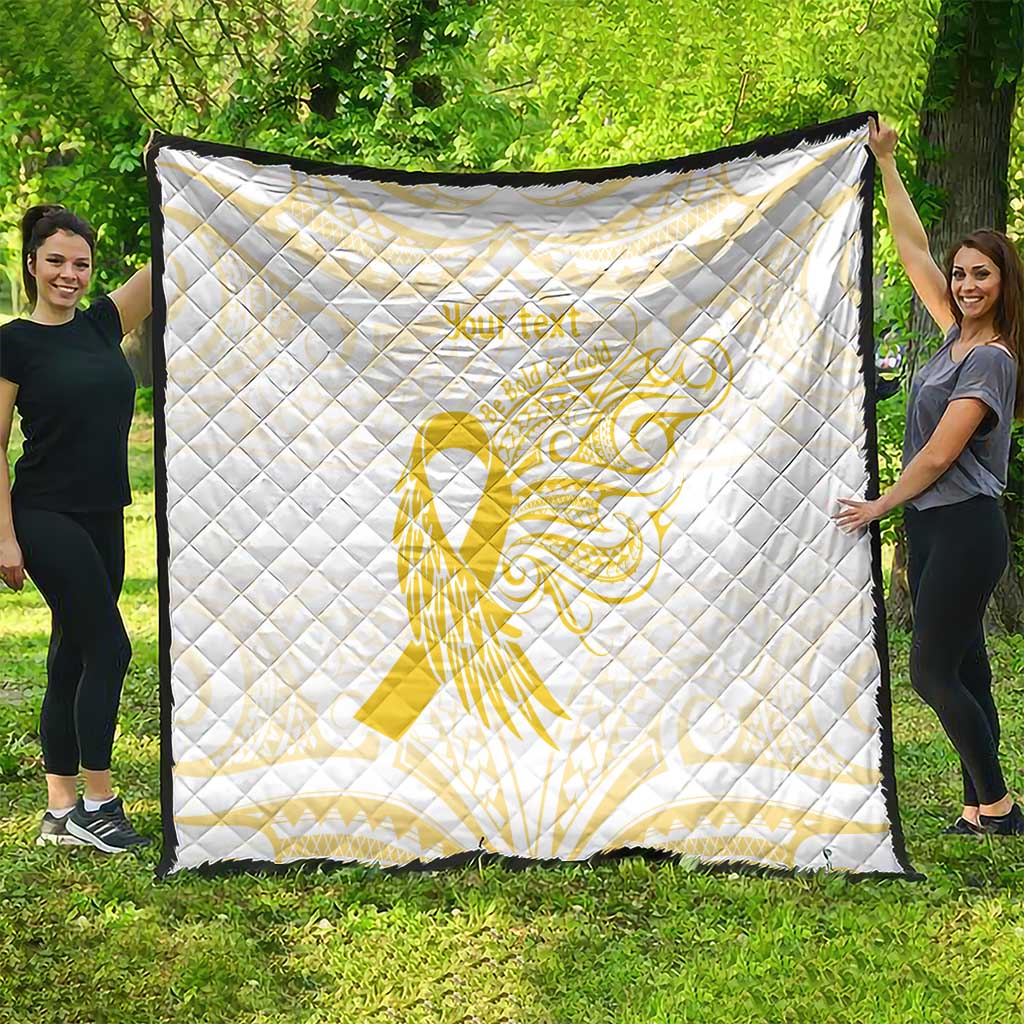 Be Bold Go Gold Polyneisan Ribbon Childhood Personalised Quilt LT9 - Polynesian Pride