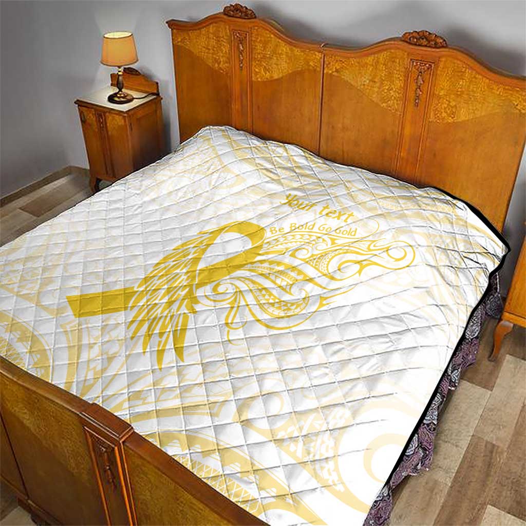 Be Bold Go Gold Polyneisan Ribbon Childhood Personalised Quilt LT9 - Polynesian Pride