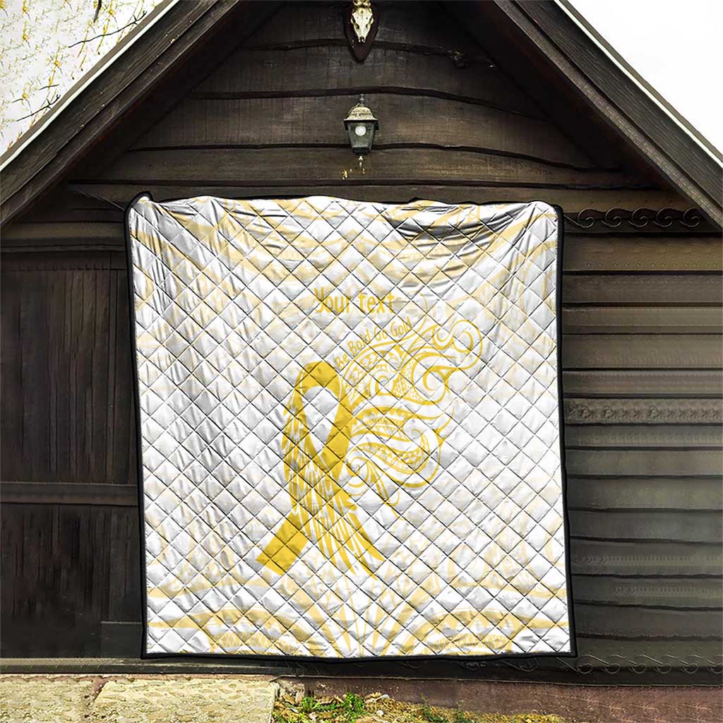 Be Bold Go Gold Polyneisan Ribbon Childhood Personalised Quilt LT9 - Polynesian Pride