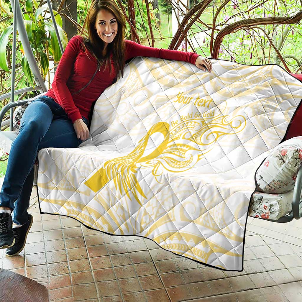 Be Bold Go Gold Polyneisan Ribbon Childhood Personalised Quilt LT9 - Polynesian Pride