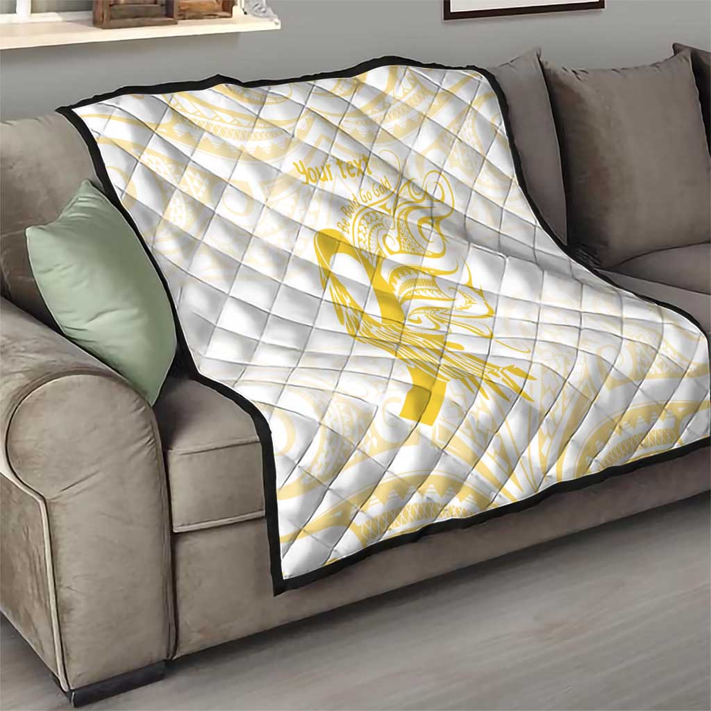Be Bold Go Gold Polyneisan Ribbon Childhood Personalised Quilt LT9 - Polynesian Pride
