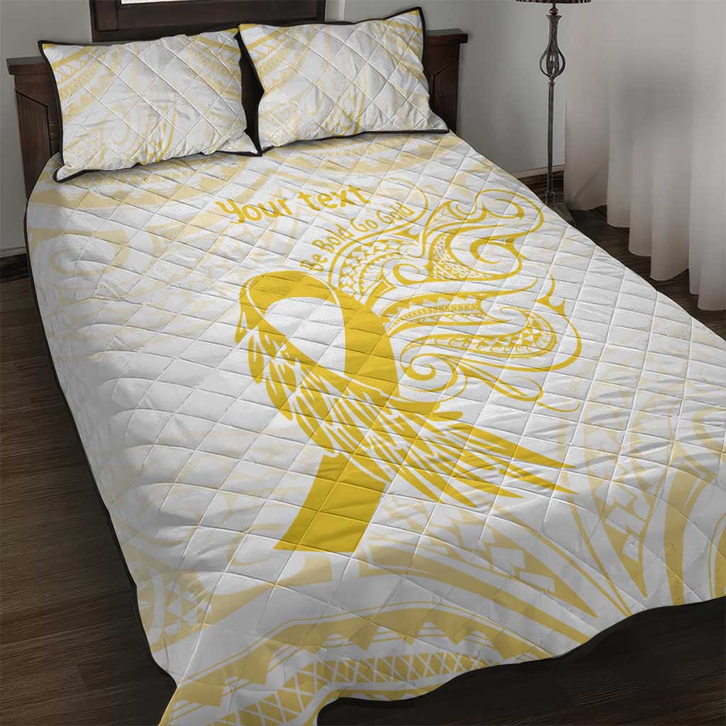 Be Bold Go Gold Polyneisan Ribbon Childhood Personalised Quilt Bed Set LT9 Gold - Polynesian Pride