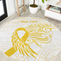 Be Bold Go Gold Polyneisan Ribbon Childhood Personalised Round Carpet LT9 Gold - Polynesian Pride
