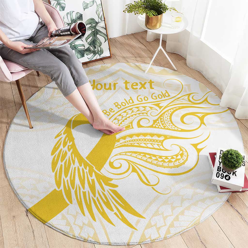 Be Bold Go Gold Polyneisan Ribbon Childhood Personalised Round Carpet LT9 - Polynesian Pride