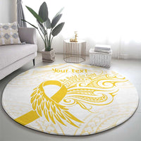 Be Bold Go Gold Polyneisan Ribbon Childhood Personalised Round Carpet LT9 - Polynesian Pride
