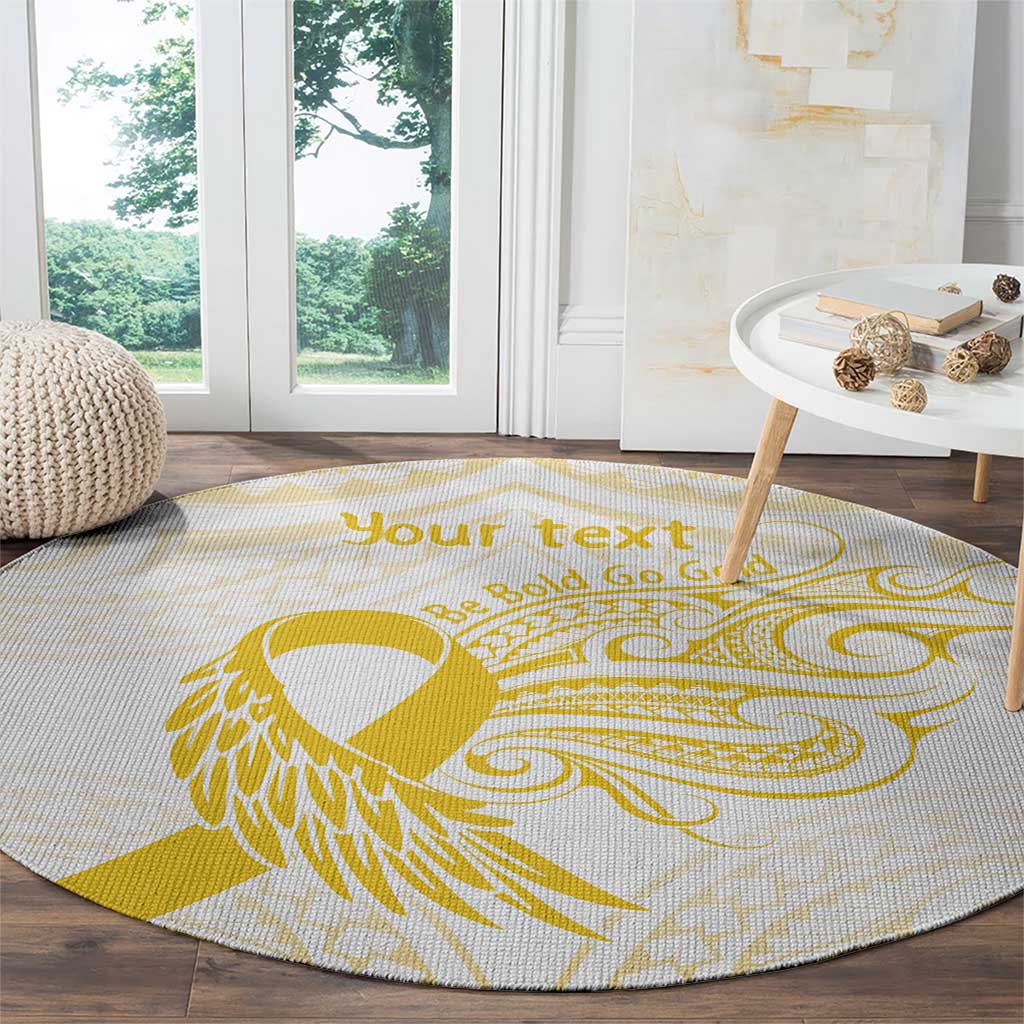 Be Bold Go Gold Polyneisan Ribbon Childhood Personalised Round Carpet LT9 - Polynesian Pride
