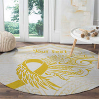 Be Bold Go Gold Polyneisan Ribbon Childhood Personalised Round Carpet LT9 - Polynesian Pride