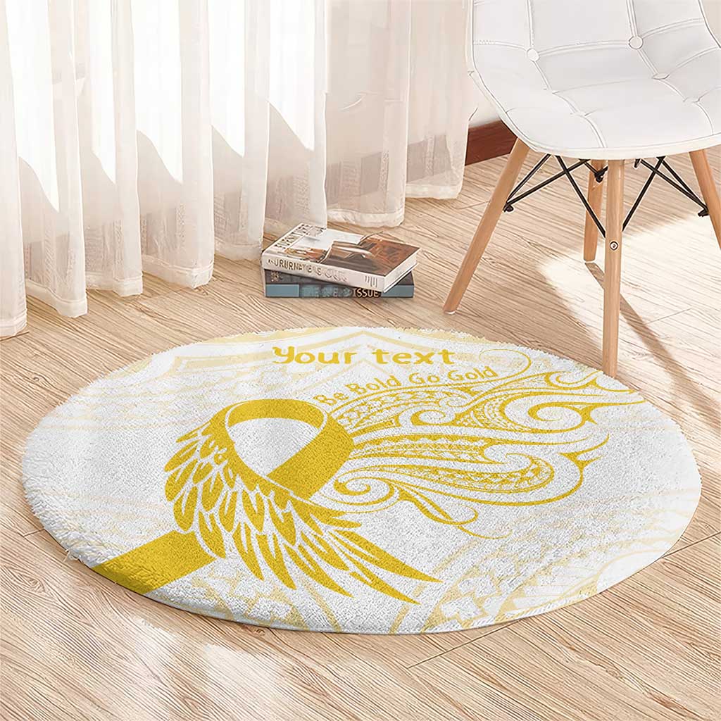 Be Bold Go Gold Polyneisan Ribbon Childhood Personalised Round Carpet LT9 - Polynesian Pride