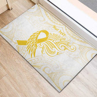Be Bold Go Gold Polyneisan Ribbon Childhood Personalised Rubber Doormat LT9 - Polynesian Pride