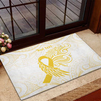 Be Bold Go Gold Polyneisan Ribbon Childhood Personalised Rubber Doormat LT9 - Polynesian Pride