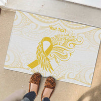 Be Bold Go Gold Polyneisan Ribbon Childhood Personalised Rubber Doormat LT9 - Polynesian Pride