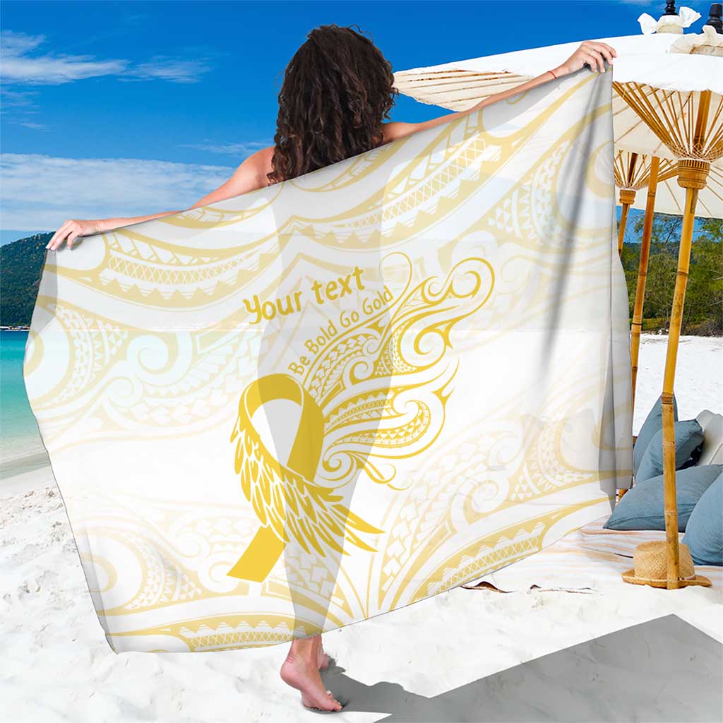 Be Bold Go Gold Polyneisan Ribbon Childhood Personalised Sarong LT9 One Size 44 x 66 inches Gold - Polynesian Pride