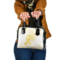 Be Bold Go Gold Polyneisan Ribbon Childhood Personalised Shoulder Handbag LT9 One Size Gold - Polynesian Pride