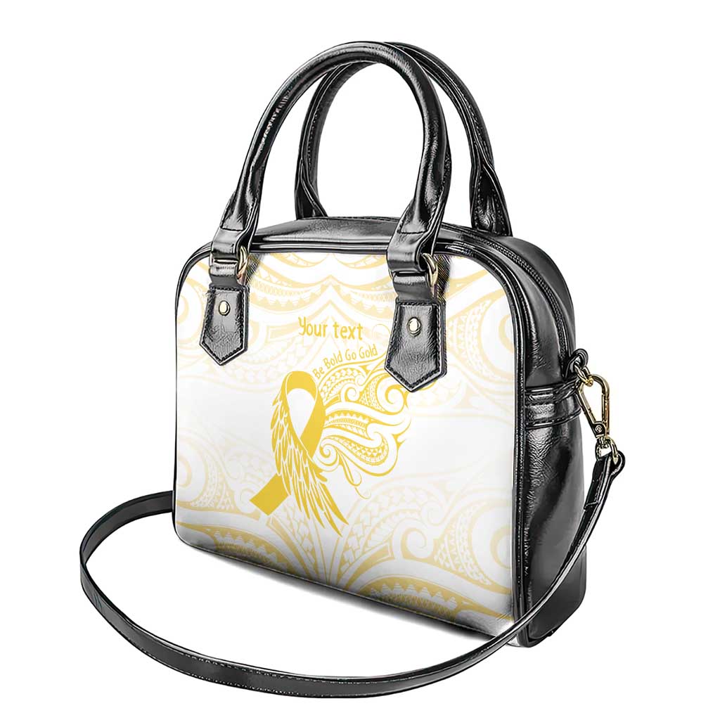 Be Bold Go Gold Polyneisan Ribbon Childhood Personalised Shoulder Handbag LT9 - Polynesian Pride