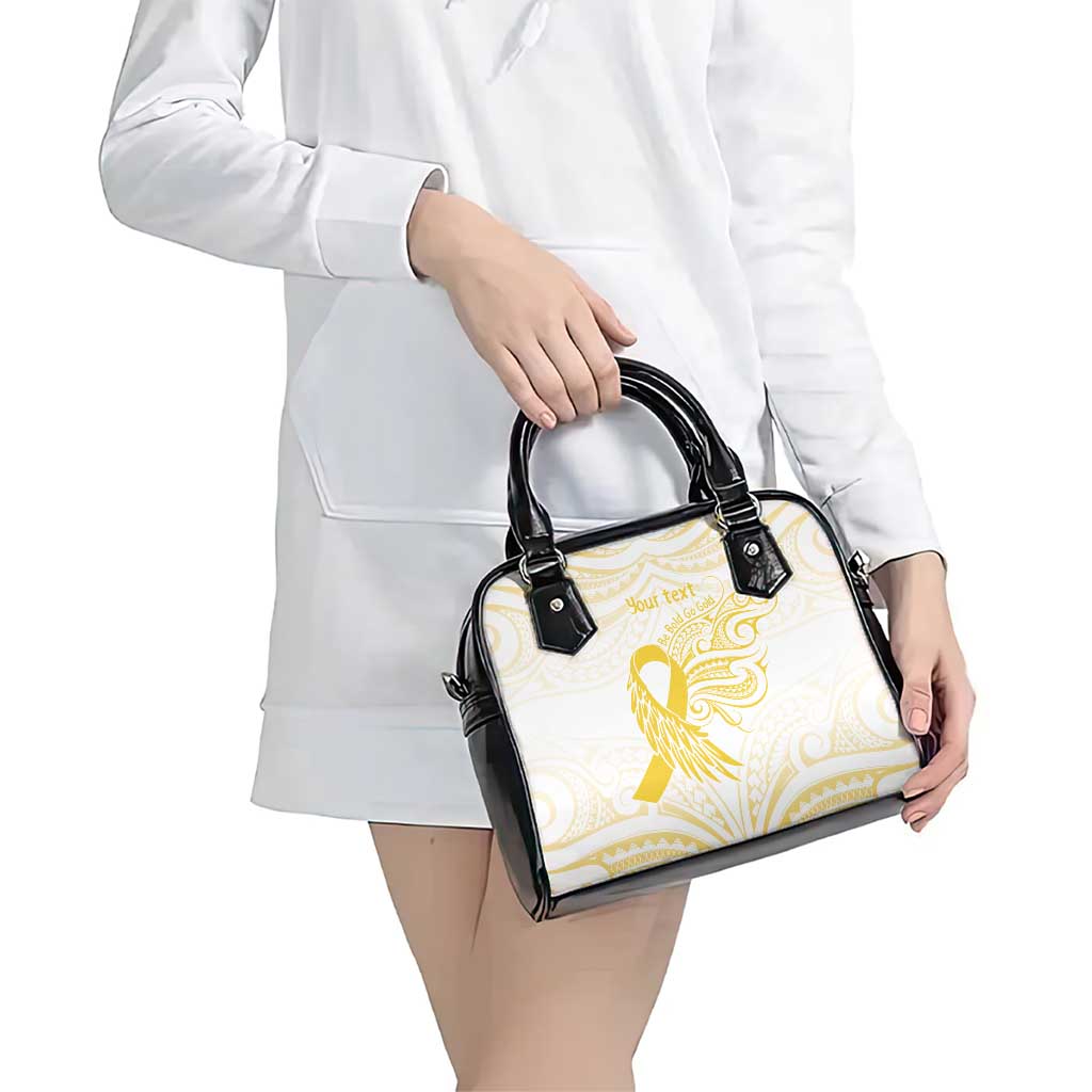 Be Bold Go Gold Polyneisan Ribbon Childhood Personalised Shoulder Handbag LT9 - Polynesian Pride