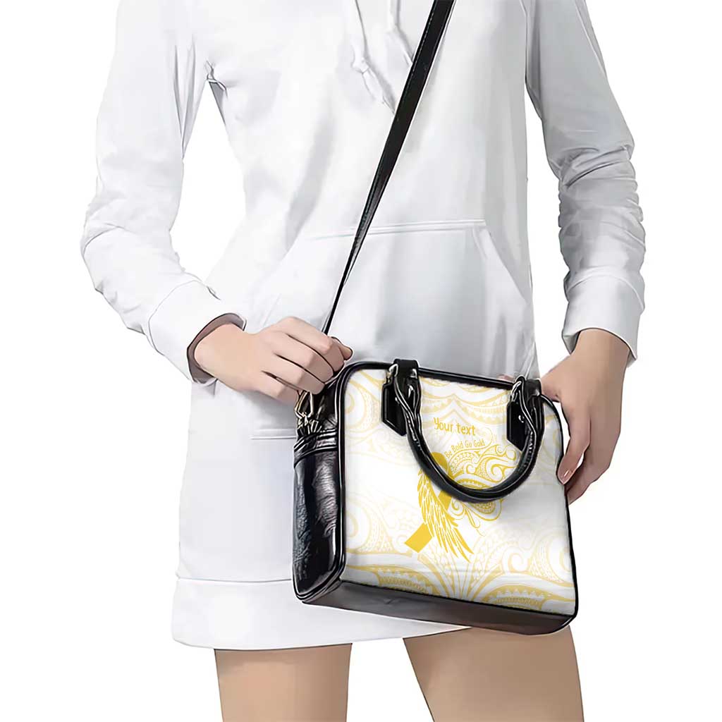 Be Bold Go Gold Polyneisan Ribbon Childhood Personalised Shoulder Handbag LT9 - Polynesian Pride