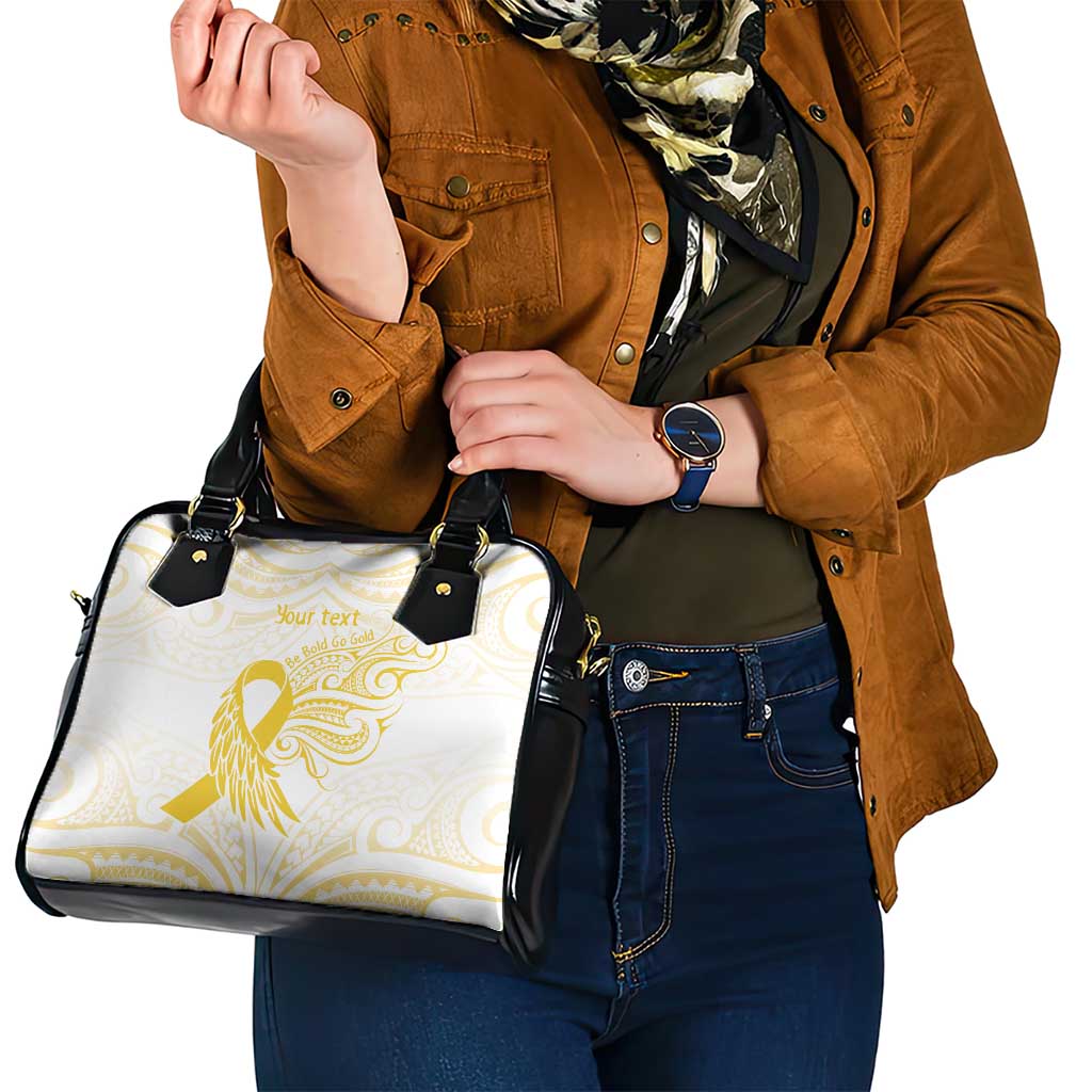 Be Bold Go Gold Polyneisan Ribbon Childhood Personalised Shoulder Handbag LT9 - Polynesian Pride