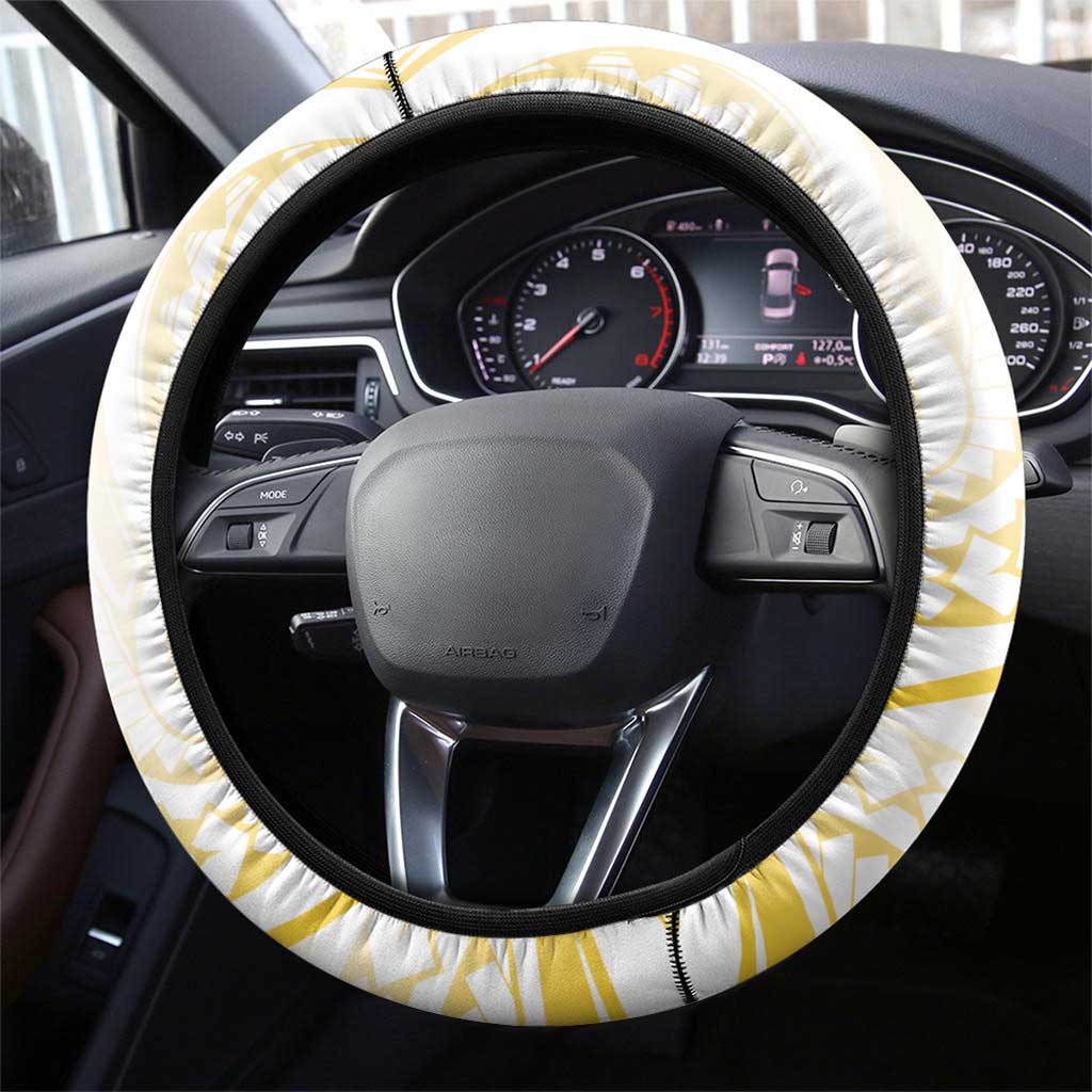 Be Bold Go Gold Polyneisan Ribbon Childhood Personalised Steering Wheel Cover LT9 - Polynesian Pride