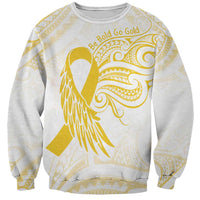 Be Bold Go Gold Polyneisan Ribbon Childhood Personalised Sweatshirt LT9 Unisex Gold - Polynesian Pride