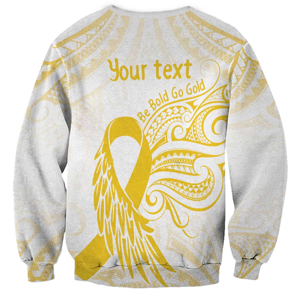 Be Bold Go Gold Polyneisan Ribbon Childhood Personalised Sweatshirt LT9 - Polynesian Pride