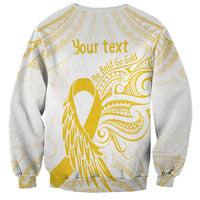 Be Bold Go Gold Polyneisan Ribbon Childhood Personalised Sweatshirt LT9 - Polynesian Pride