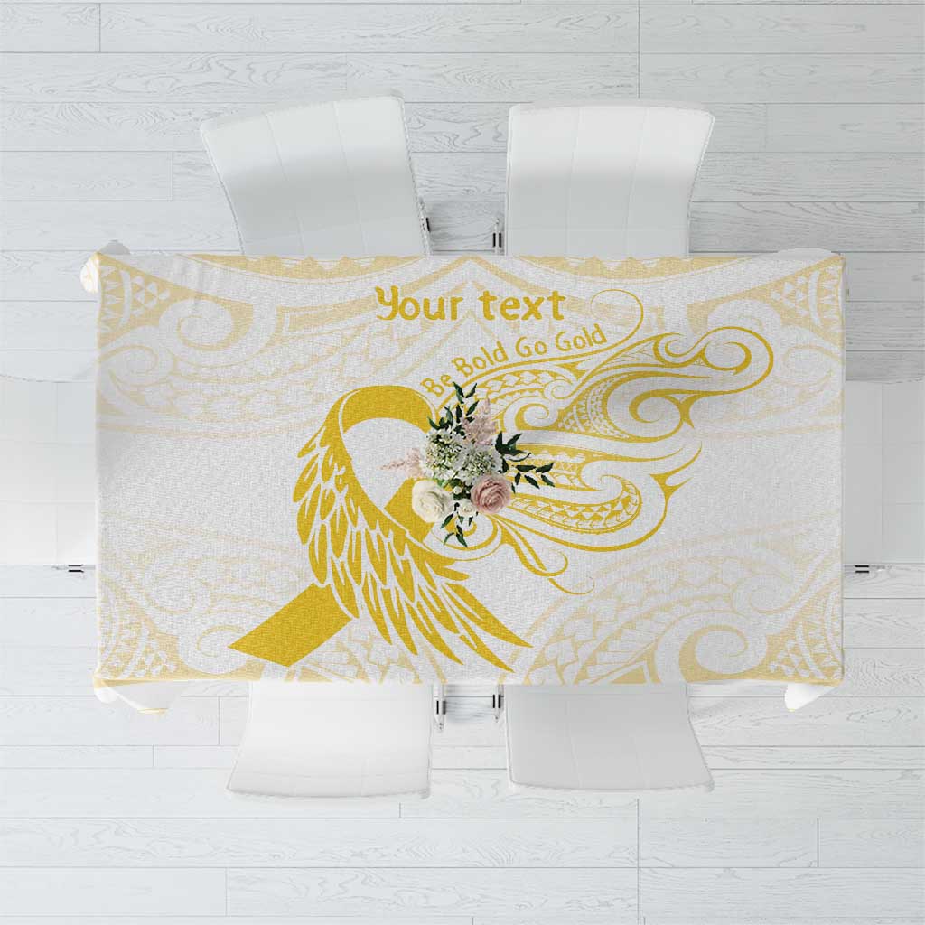 Be Bold Go Gold Polyneisan Ribbon Childhood Personalised Tablecloth LT9 Gold - Polynesian Pride