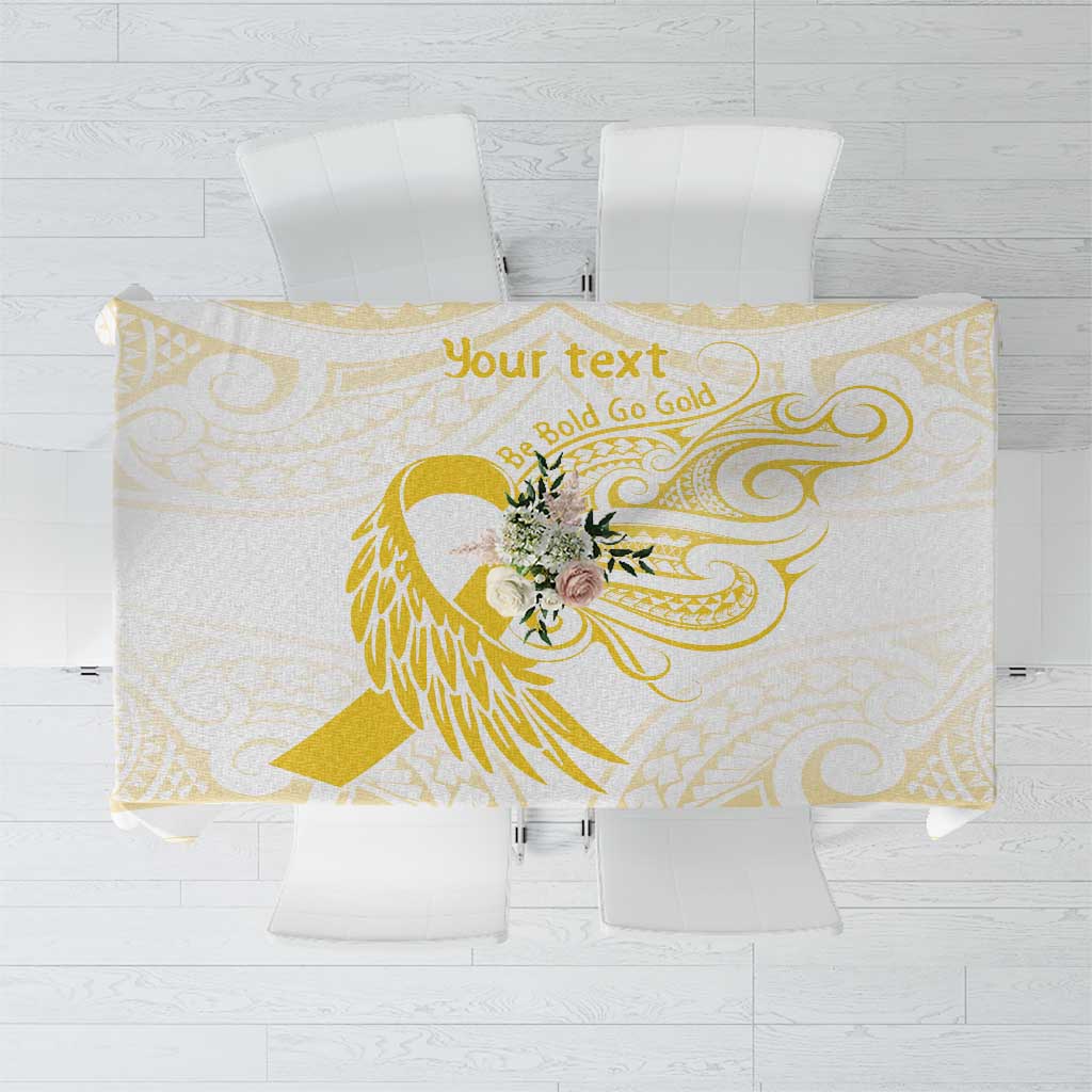 Be Bold Go Gold Polyneisan Ribbon Childhood Personalised Tablecloth