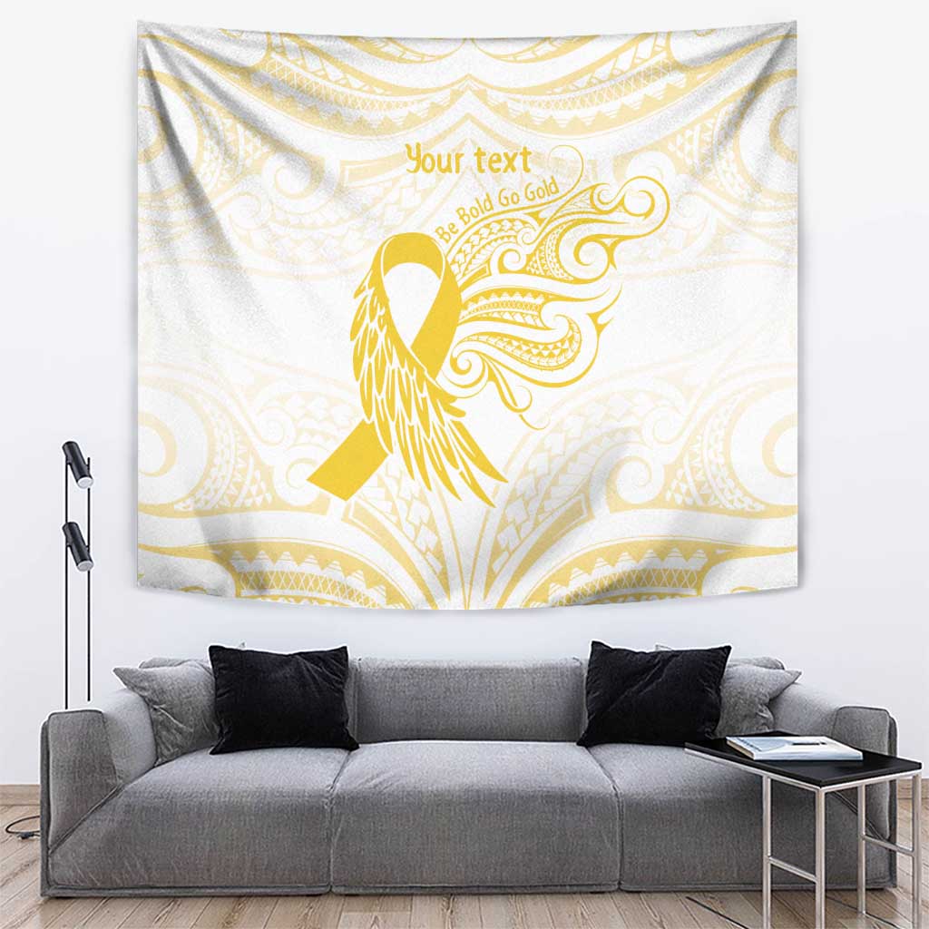 Be Bold Go Gold Polyneisan Ribbon Childhood Personalised Tapestry LT9 Gold - Polynesian Pride