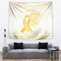 Be Bold Go Gold Polyneisan Ribbon Childhood Personalised Tapestry LT9 Gold - Polynesian Pride