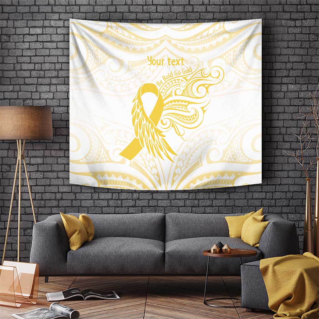 Be Bold Go Gold Polyneisan Ribbon Childhood Personalised Tapestry LT9 - Polynesian Pride