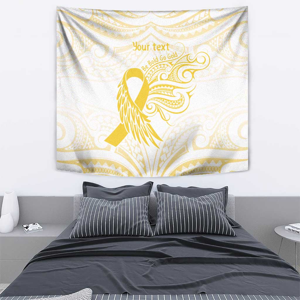 Be Bold Go Gold Polyneisan Ribbon Childhood Personalised Tapestry LT9 - Polynesian Pride