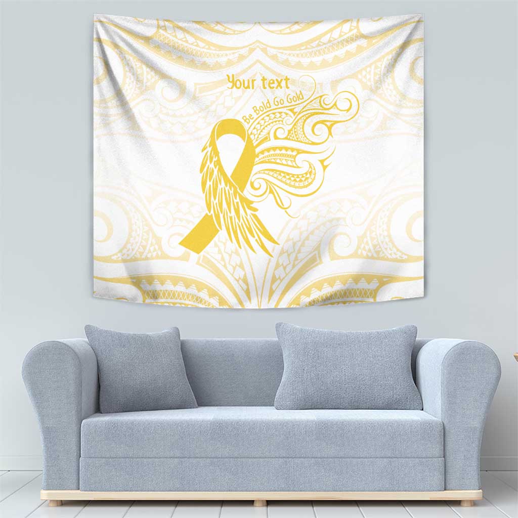Be Bold Go Gold Polyneisan Ribbon Childhood Personalised Tapestry LT9 - Polynesian Pride