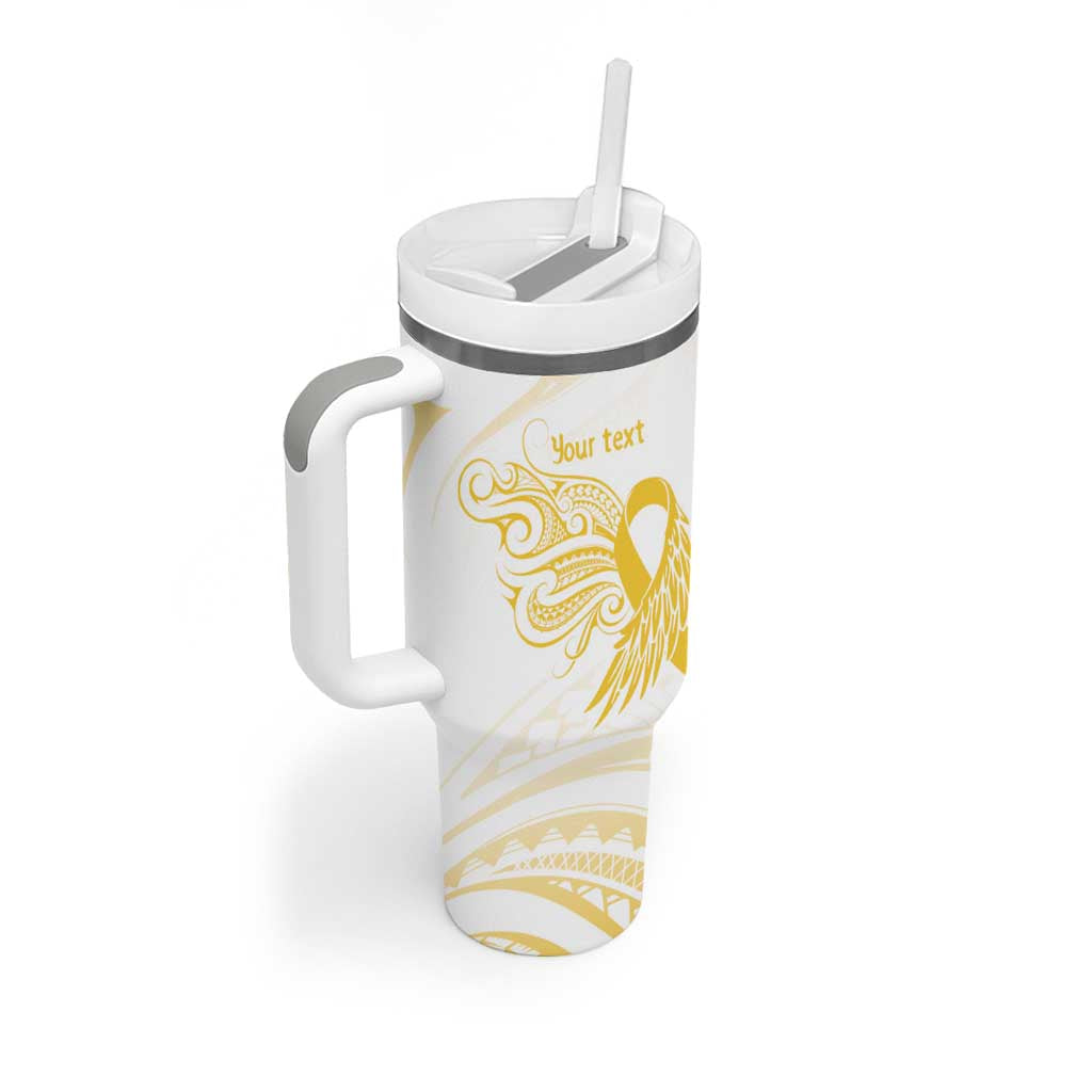 Be Bold Go Gold Polyneisan Ribbon Childhood Personalised Tumbler With Handle LT9 - Polynesian Pride