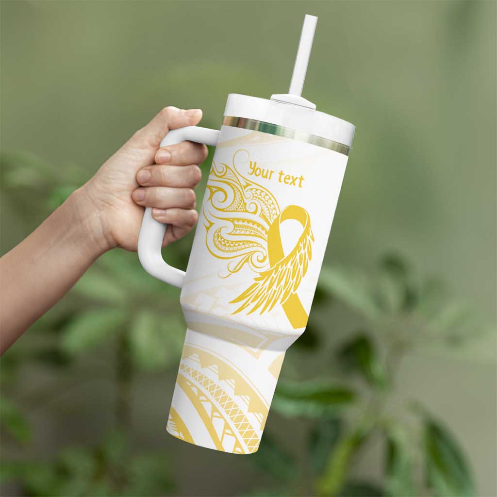 Be Bold Go Gold Polyneisan Ribbon Childhood Personalised Tumbler With Handle LT9 - Polynesian Pride
