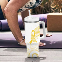 Be Bold Go Gold Polyneisan Ribbon Childhood Personalised Tumbler With Handle LT9 - Polynesian Pride