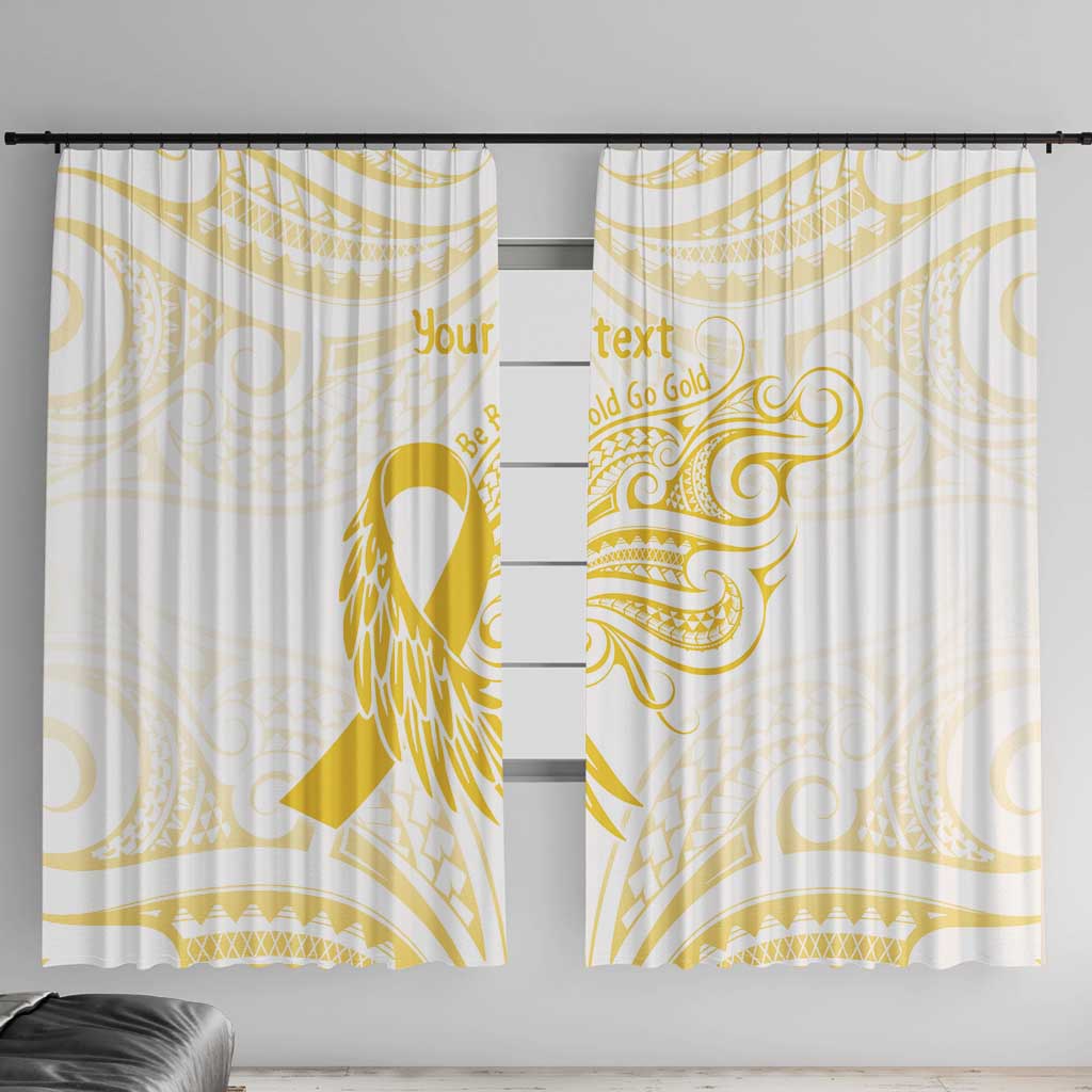 Be Bold Go Gold Polyneisan Ribbon Childhood Personalised Window Curtain LT9 With Hooks Gold - Polynesian Pride