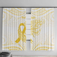 Be Bold Go Gold Polyneisan Ribbon Childhood Personalised Window Curtain LT9 With Hooks Gold - Polynesian Pride