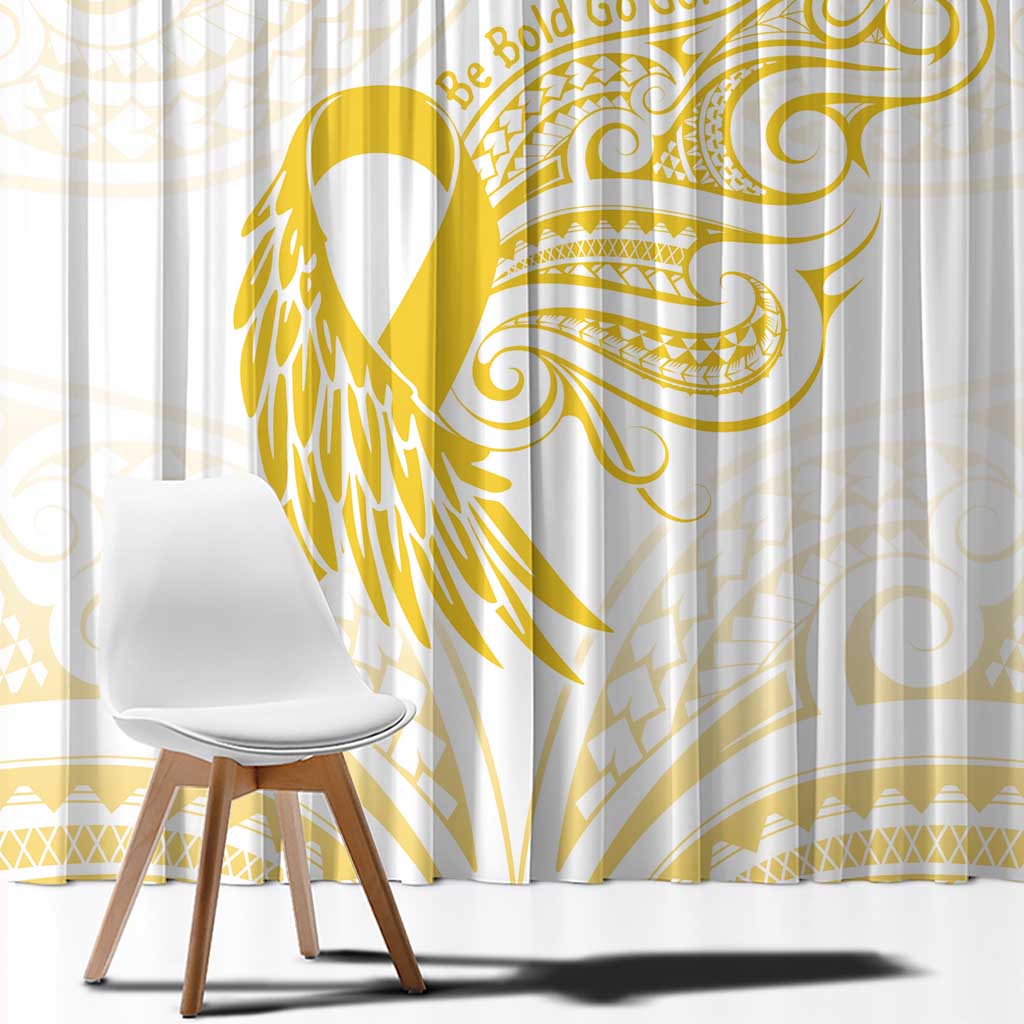 Be Bold Go Gold Polyneisan Ribbon Childhood Personalised Window Curtain LT9 - Polynesian Pride