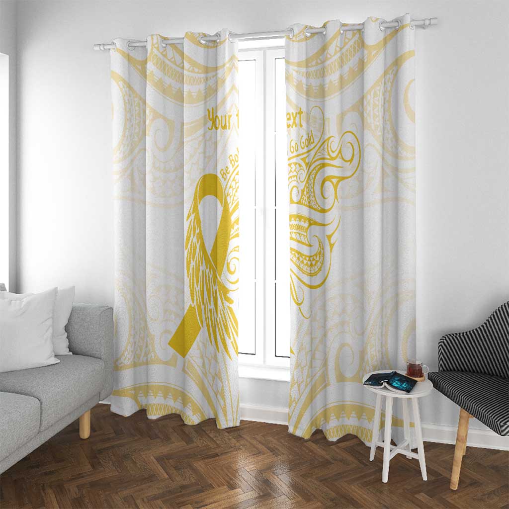Be Bold Go Gold Polyneisan Ribbon Childhood Personalised Window Curtain LT9 With Grommets Gold - Polynesian Pride